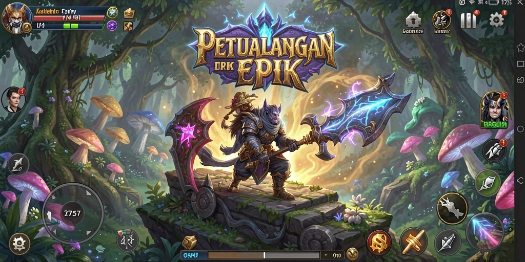 Tampilan layar dari gameplay petualangan di 2757 yang menakjubkan.