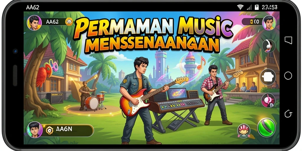 Tampilan gameplay yang menarik dari AA62 dengan desain grafis menawan.