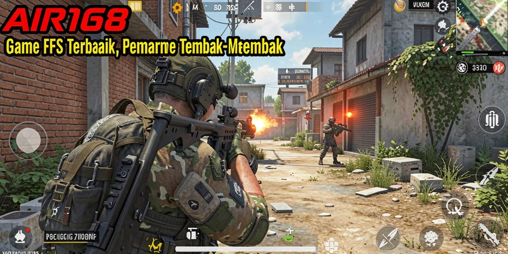 Tangkapan layar dari gameplay intens AIR168 dalam mod tembak-menembak.