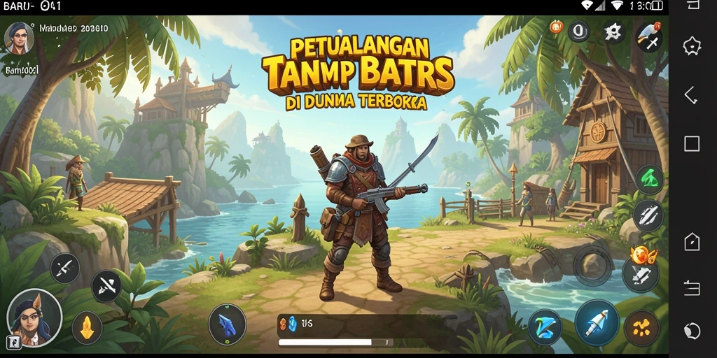 Tangkapan layar gameplay BARU01 yang menampilkan dunia terbuka yang luas.