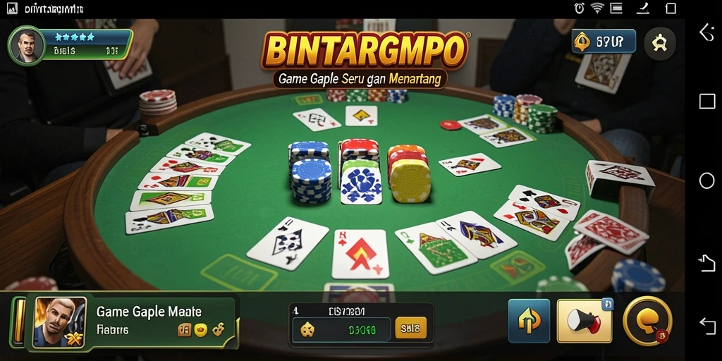 Tampilan utama gameplay BINTANGMPO dengan suasana seru Gaple.