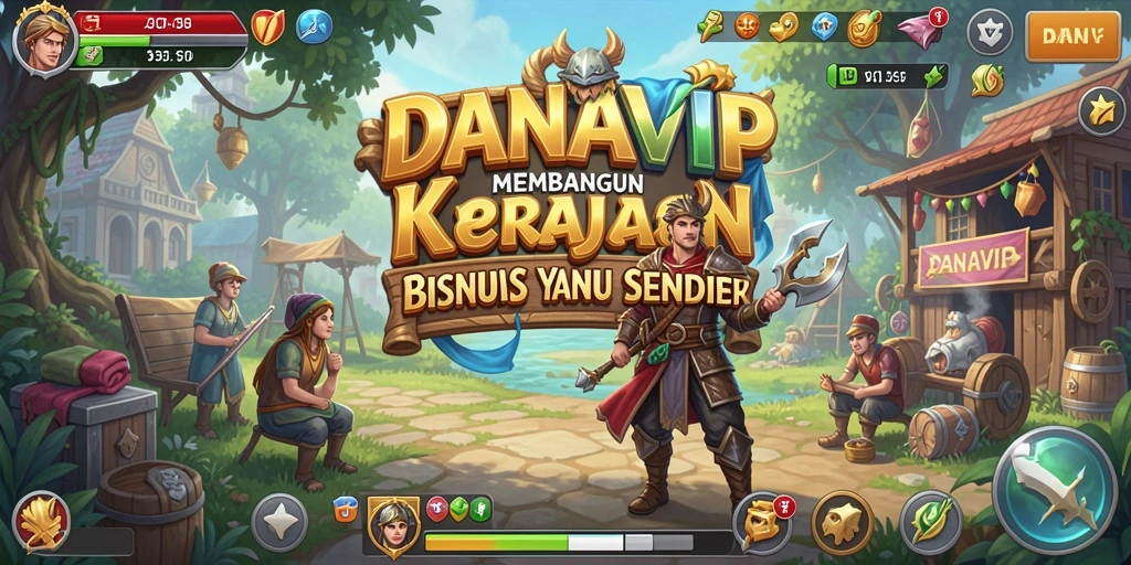 Screenshot gameplay DANAVIP menunjukkan keseruan membangun bisnis.