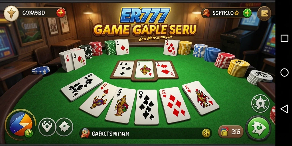 Tampilan seru dari gameplay Gaple di ER777.