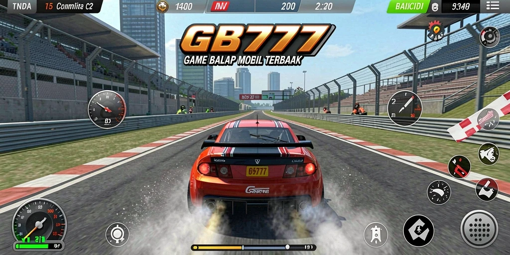 Gameplay mendebarkan di balapan mobil GB777.