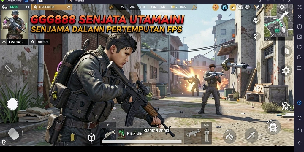 Tangkapan layar menunjukkan aksi menembak intens di GGG888