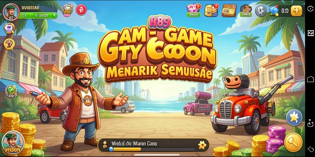 Tampilan gameplay H89 yang seru dan mendebarkan dalam membangun bisnis.