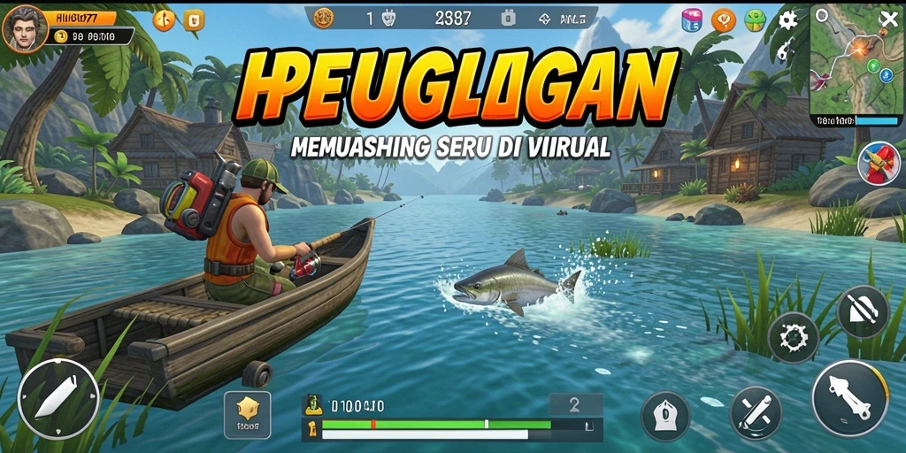 Screenshot HUGO77 menampilkan aksi memancing yang seru dan realistis.