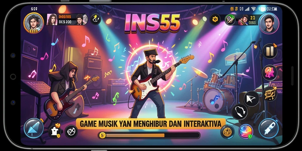 Tampilan gameplay INS55 menampilkan aksi seru dan interaktif dari permainan musik.