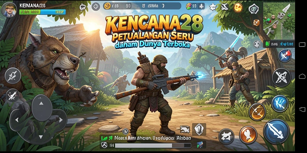 Screenshot gameplay KENCANA28 menampilkan eksplorasi dunia terbuka yang luas.