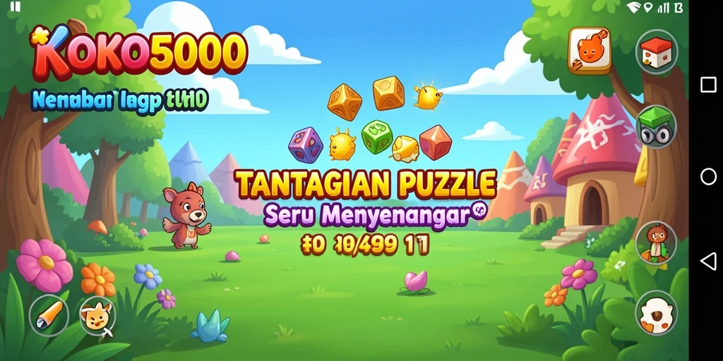 Tampilan seru gameplay KOKO5000 yang menantang teka-teki.
