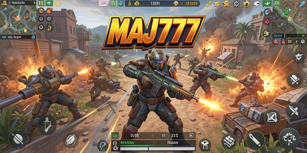 Tampilan gameplay seru dalam pertempuran Battle Royale di MAJ777.