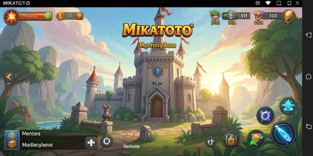 Tangkapan layar gameplay menunjukkan aksi seru dalam <strong>MIKATOTO</strong> dengan menara dan musuh yang beragam.