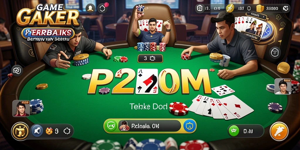 Tampilan gameplay seru dalam permainan Poker P200M.