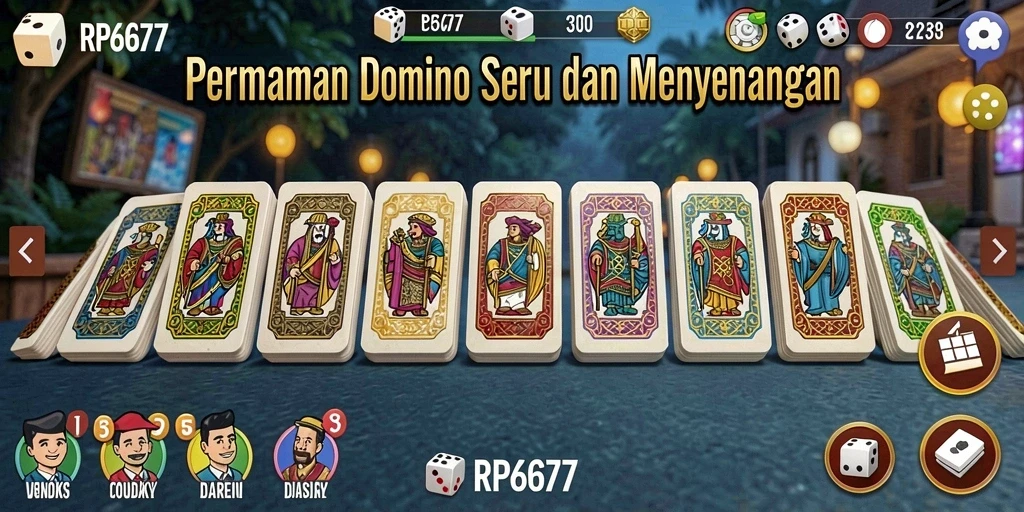 Tangkapan layar gameplay seru permainan Domino RP6677.