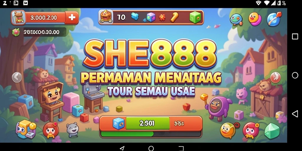 Screenshot gameplay SHE888 menampilkan tantangan puzzle yang menarik.