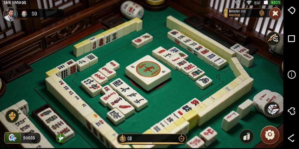 Tampilan screenshot utama <strong>SM605</strong> menunjukkan gameplay Mahjong yang menarik.