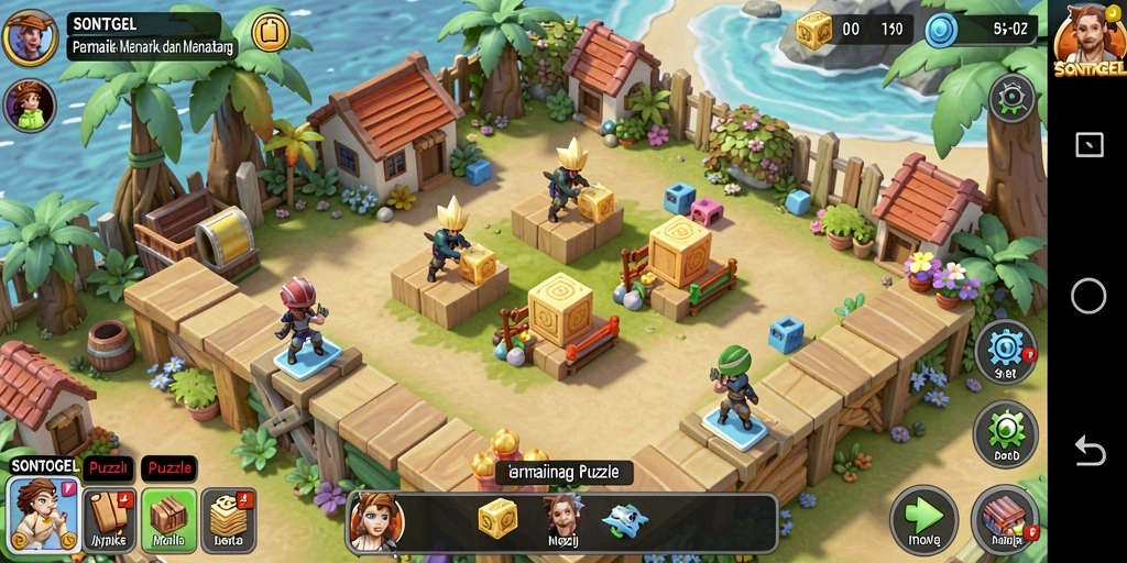 Tampilan gameplay yang seru dari SONTOGEL dengan berbagai teka-teki menarik.