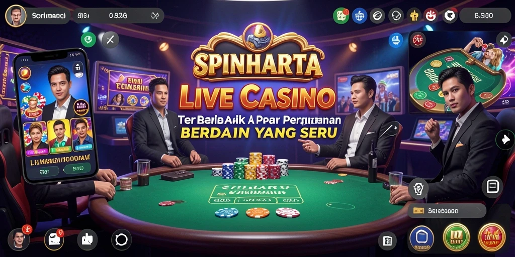 Tampilan gameplay SPINHARTA yang mendebarkan di dunia Live Casino.