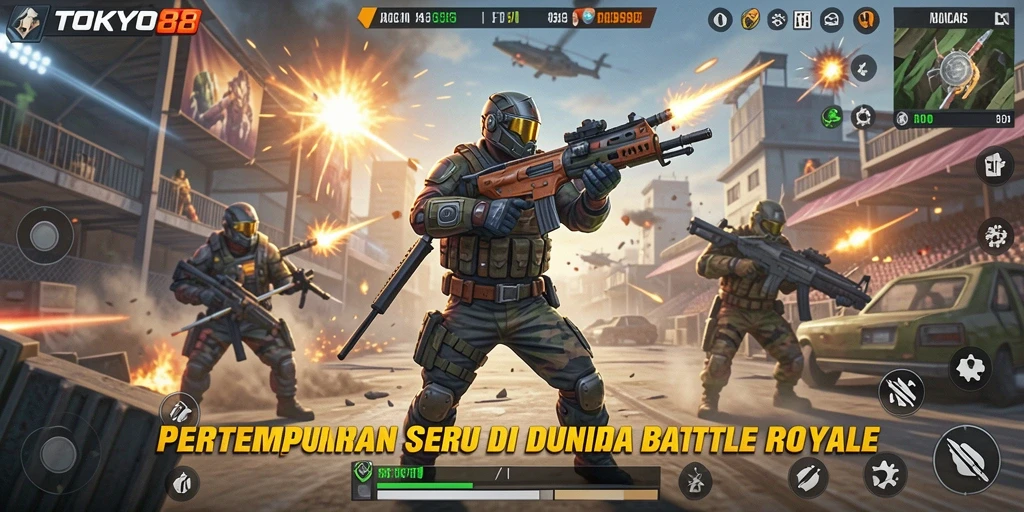 Gameplay seru TOKYO88 di dalam pertempuran Battle Royale.