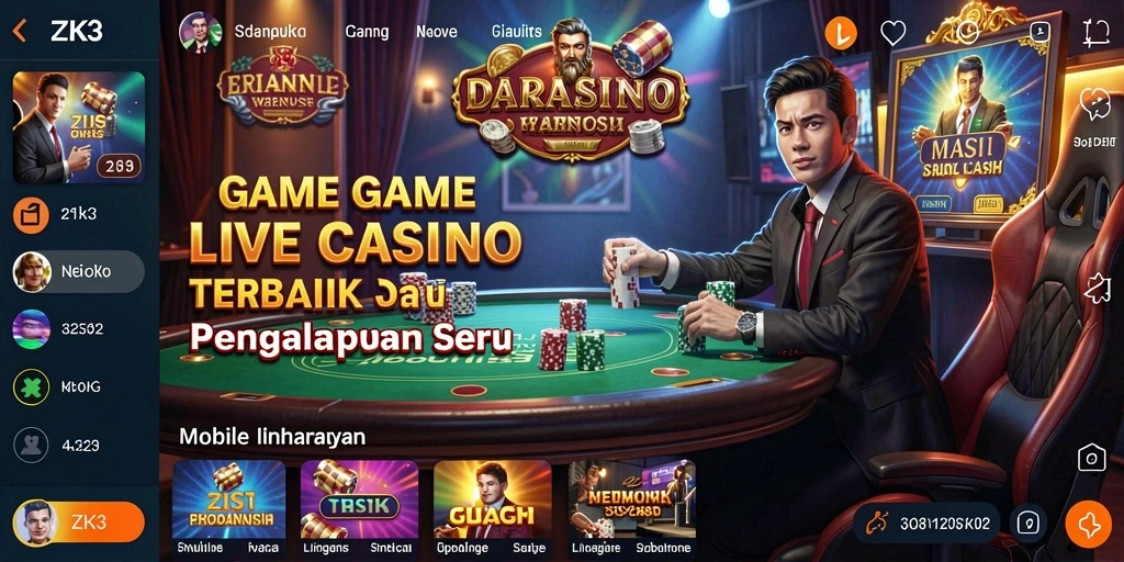 Tampilan gameplay yang seru dan interaktif di ZK3 Live Casino.